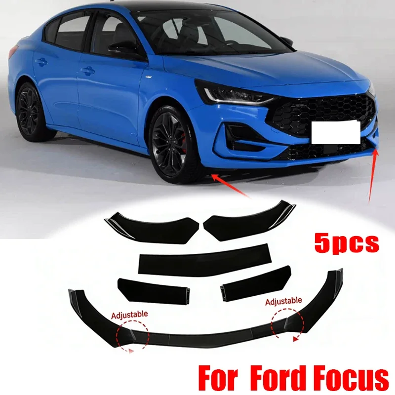 

5Pcs ABS Material Universal Car Front Bumper Separator Bumper Lip Body Kit Duck Lip Separator For Ford Focus Car Accessories
