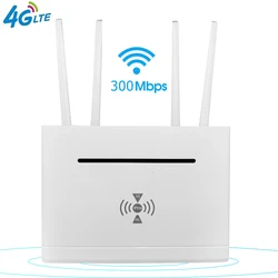 4G CPE Router 300Mbps 4G LTE WIFI Router with SIM Card Slot 4 External Antenna Wireless Modem RJ45 WAN LAN Support 802.11 b/g/n