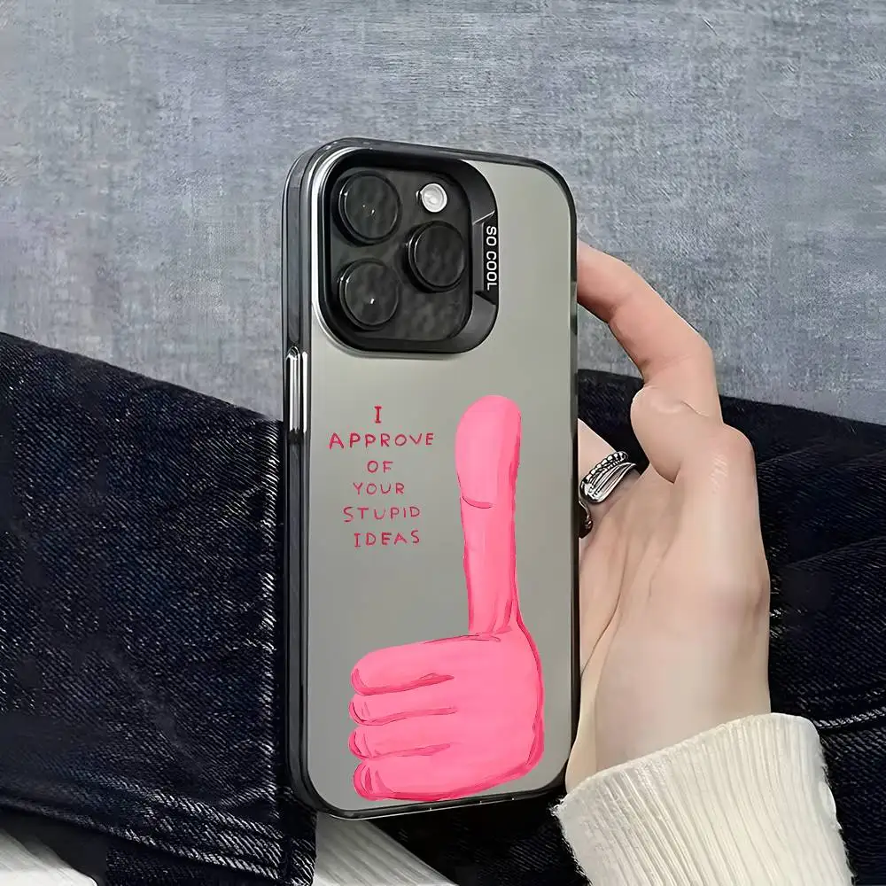 

Funny David Shrigley Phone Case For iPhone 16 15 14 13 12 11 Pro Max Grey Black Matte Laser Metallic Aurora Funda