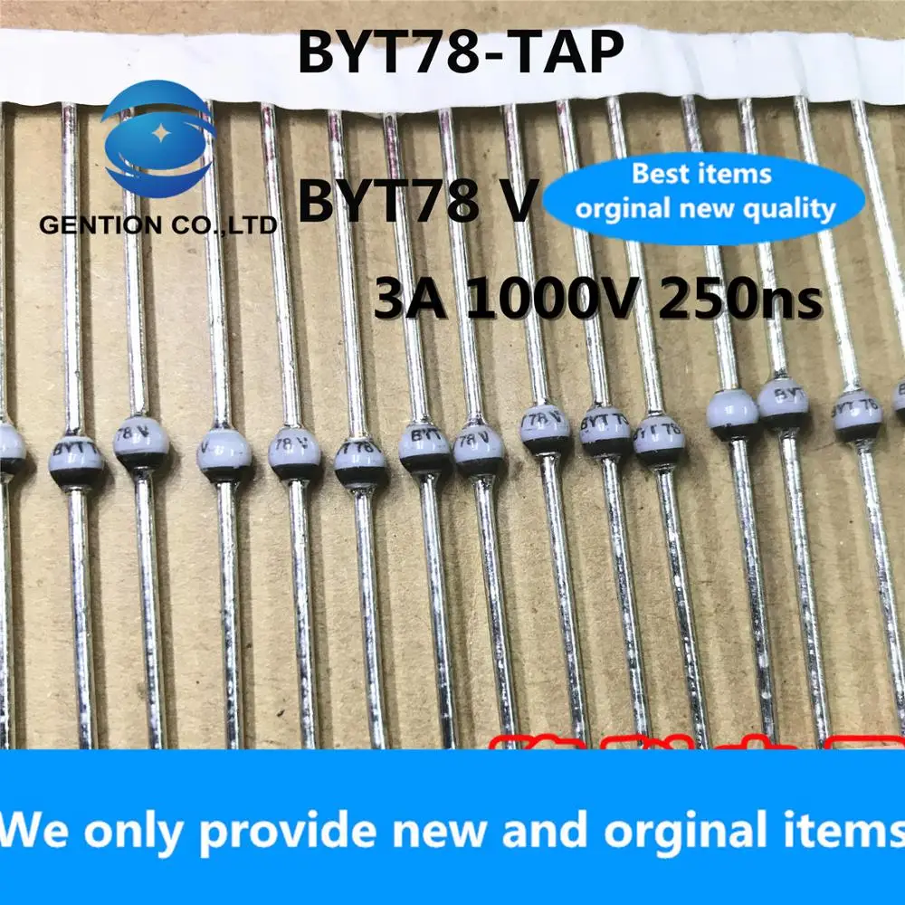10PCS 100% New original BYT78-TAP diode BYT78 glass original 3A 1000V 250ns SOD-64