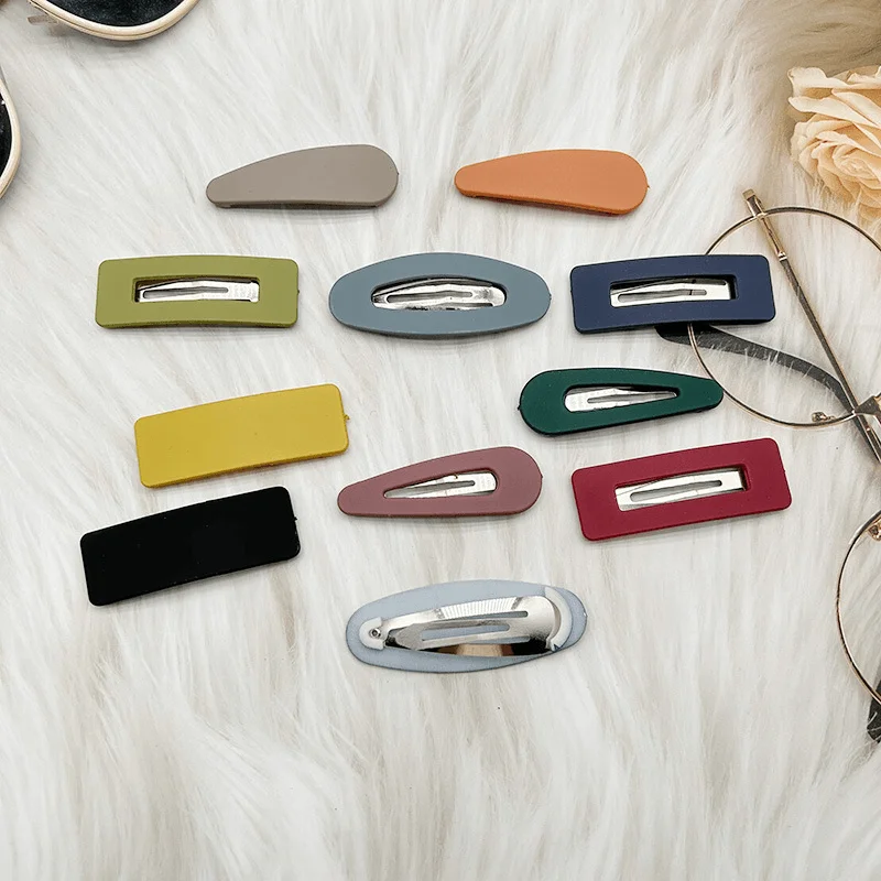 10 teile/satz Snap Haar Clips BB Haarnadel Candy Farbe Metall Barrettes für Kinder Frauen Mädchen Styling Haar Zubehör – Detail 4
