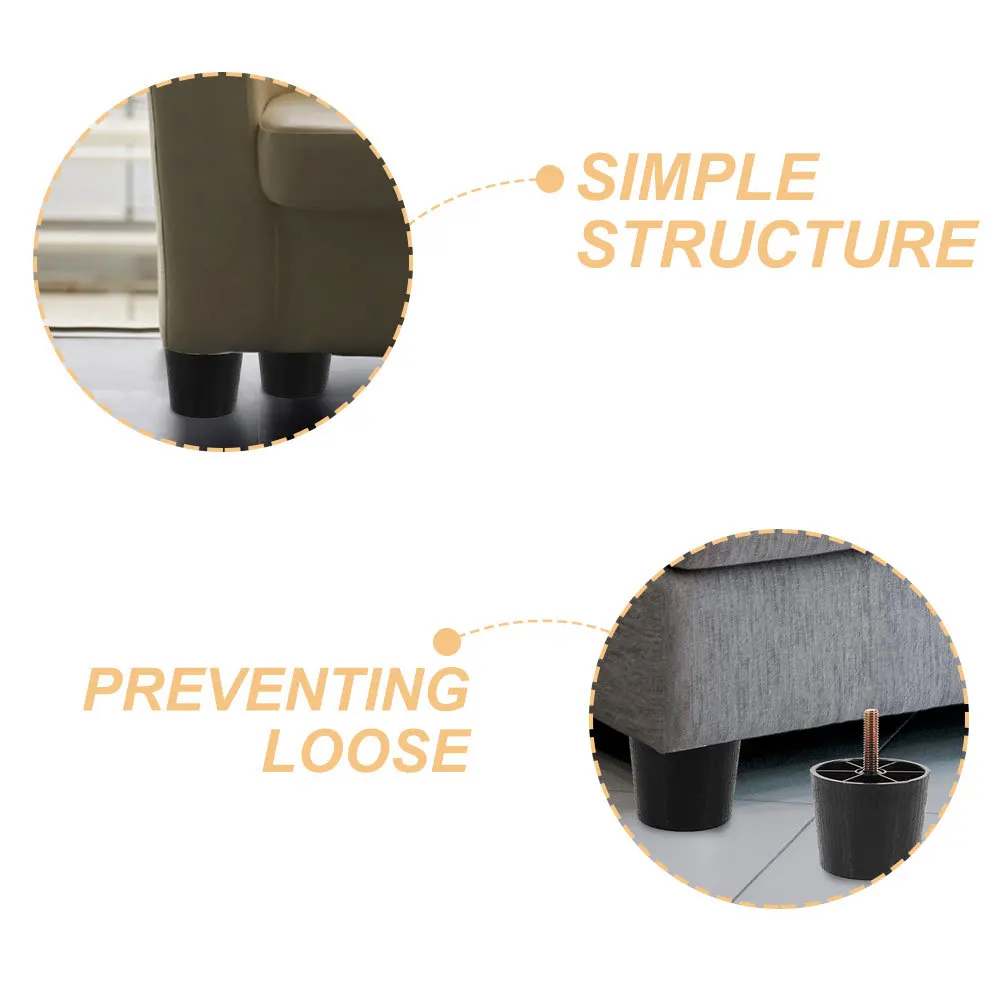 

8Pcs Sofa Risers Furniture Feet Levelers Screw on Thread Adjustable Wedges Table Leg Stabilizers Prevent Sliding Noise