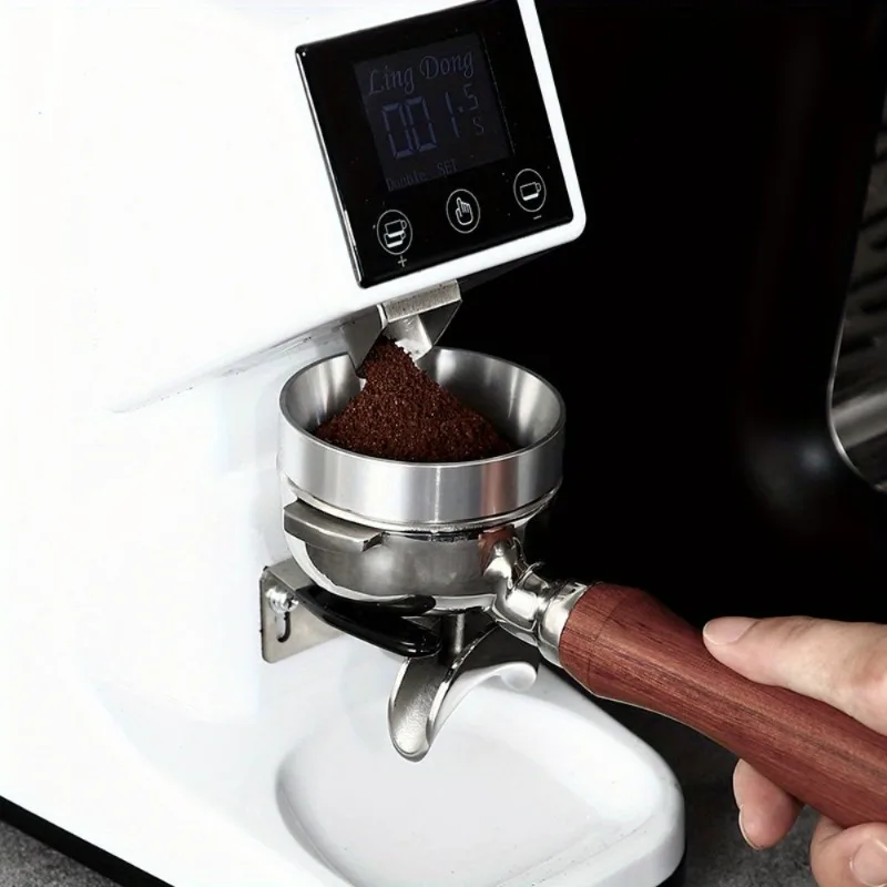 Fotografia 4: Funil de dosagem de café expresso, anel de distribuição de grãos de café, design seguro e anti-queda, compatibilidade universal para máquinas de café expresso