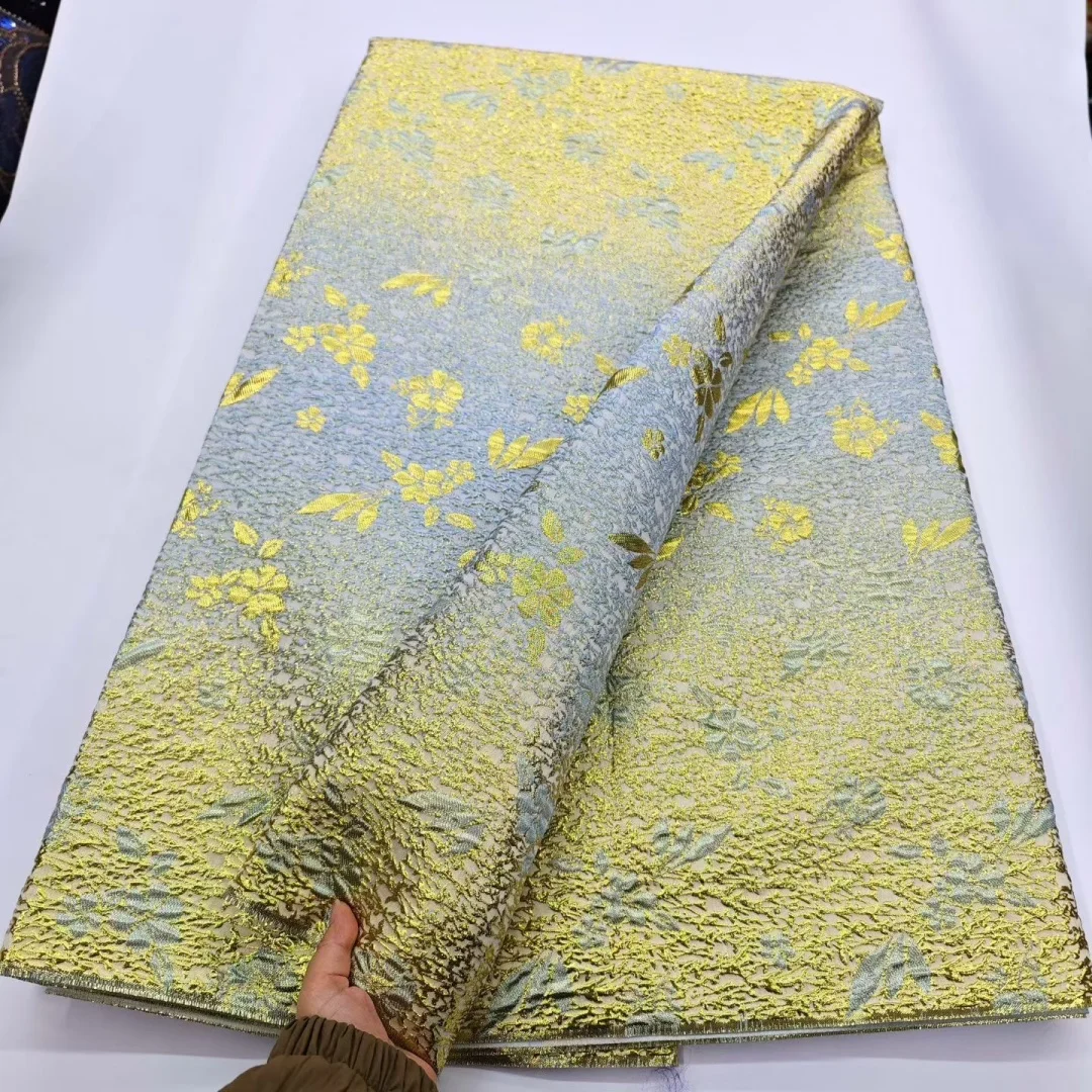 African Jacquard French Gilded Lace Nigerian Brocade Lace Fabric Evening Party Dresses High Quality for Women Sewing 2026