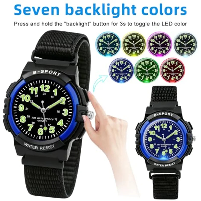 Socico Student Sport Watches For Kids Electronic Watches 30M Waterproof Clock Children Digital Watch For Boys Girls