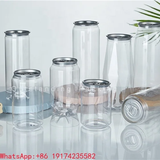 202# 200 pieces 250ml 330ml 500ml 650ml clear Transparent Coffee Bottle Plastic  Cup Pet Plastic Soda Can