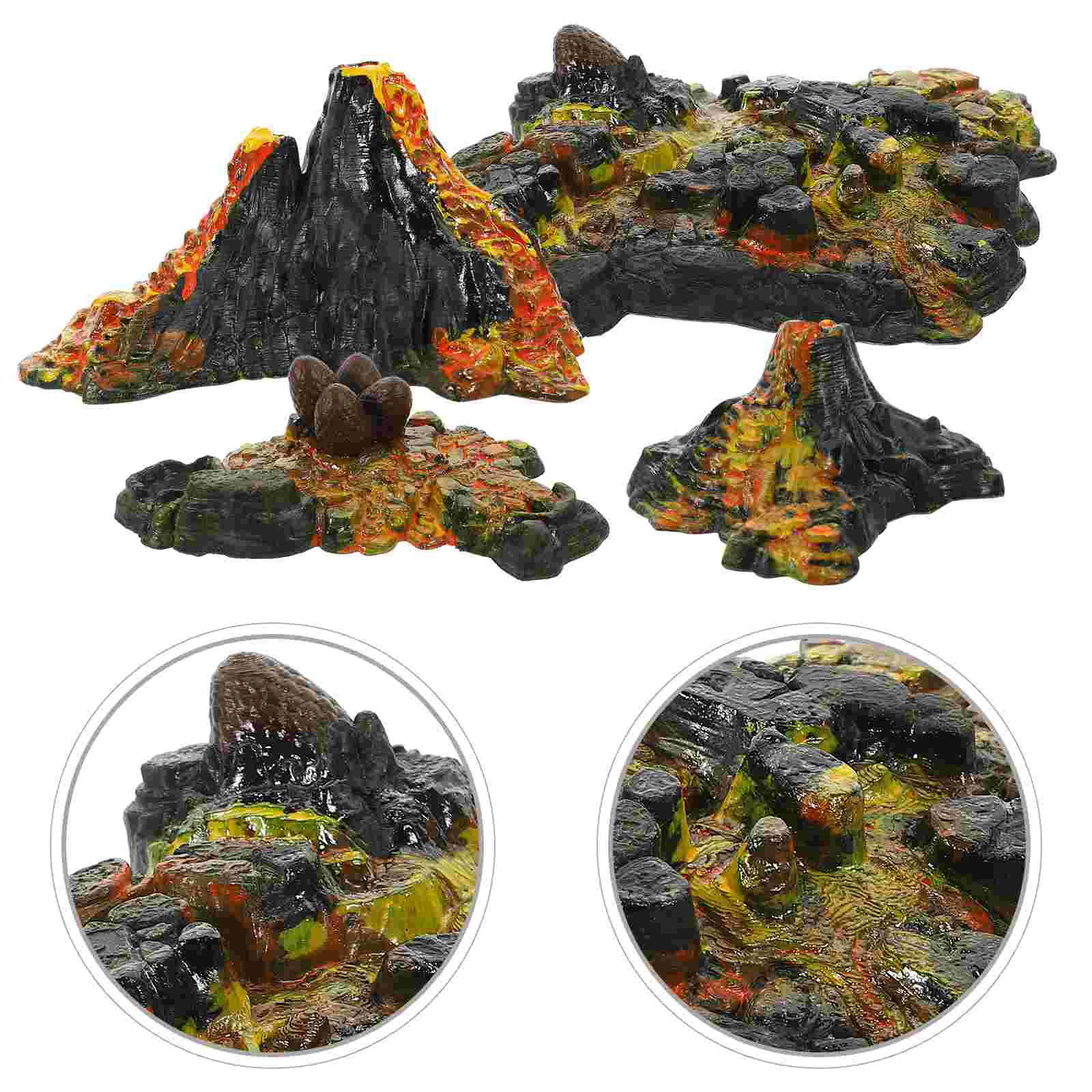 

Simulated Volcano Model Toy Simulation Models Miniature Volcanic Ornament Landscape Adornment for Kid Soft Rubber Child Fake