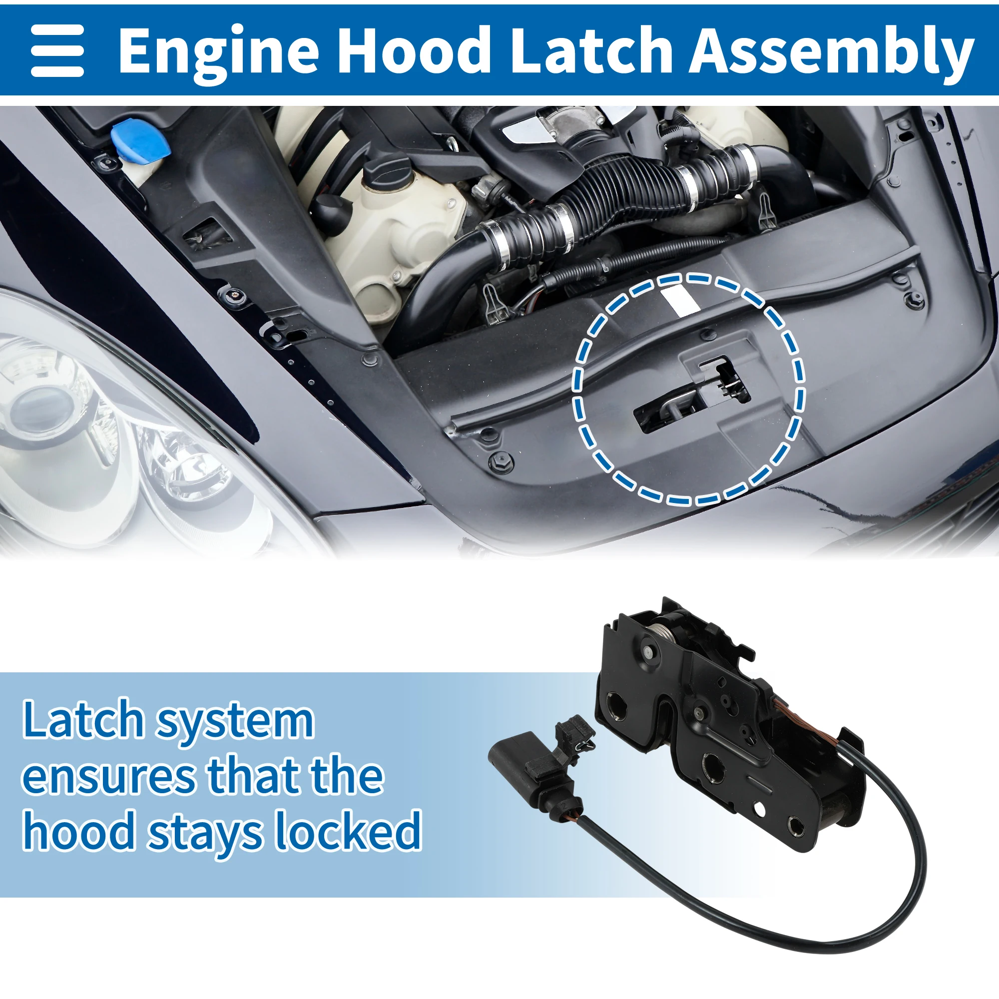 

UXCELL Hood Latch Assembly for Audi Q7 2006-2015 3.0T 3.6 4.2T 6.0T No.4L0823509 1 Pcs