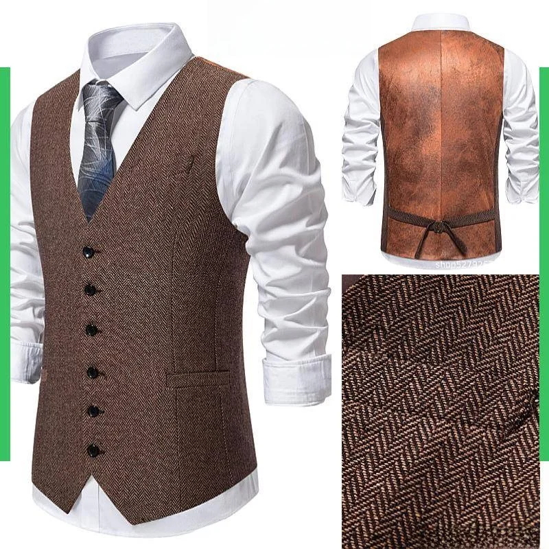 

Men's Faion Ci Sle Cheered Chain Single Button Vest Jaet Loose Fit Stand Collar Casual Leisure No Brand Registered