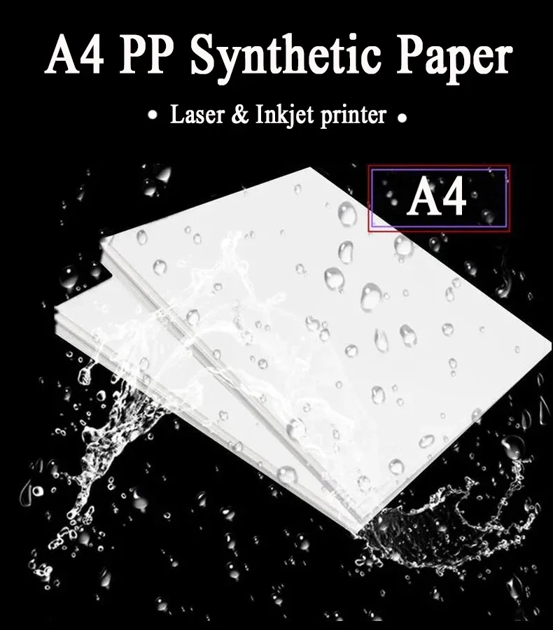 10 stücke A4 Selbst-klebe PP Synthetische Papier Wasserdicht Reißfest Kratzfest Label Aufkleber Für Laser Inkjet Drucker – Detail 1