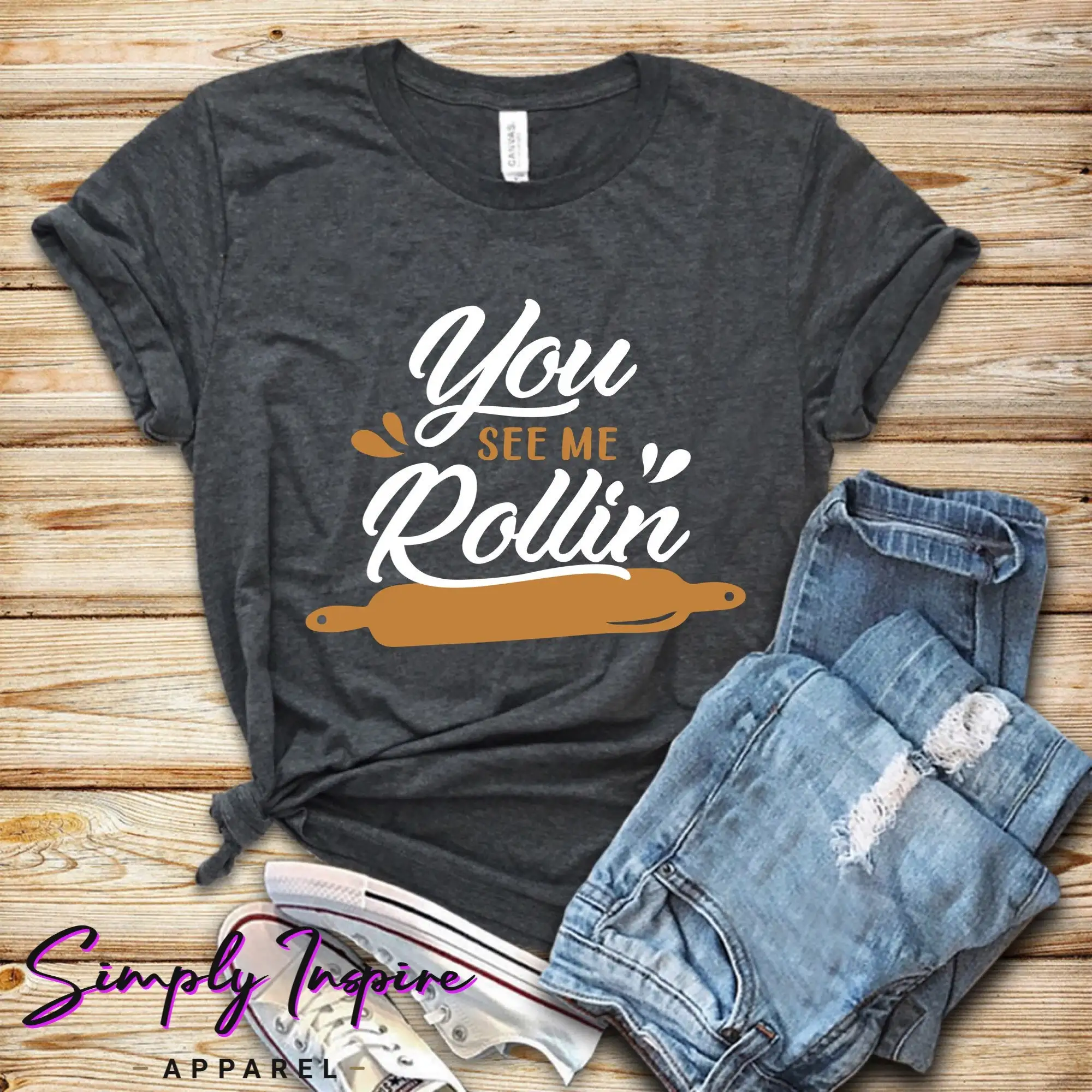 Baking Shirt\ Funny Baking Shirt\ They See Me Rollin Shirt\ Gift for Bakers\ Hoodies\ Tank Tops\ Unisex Tee