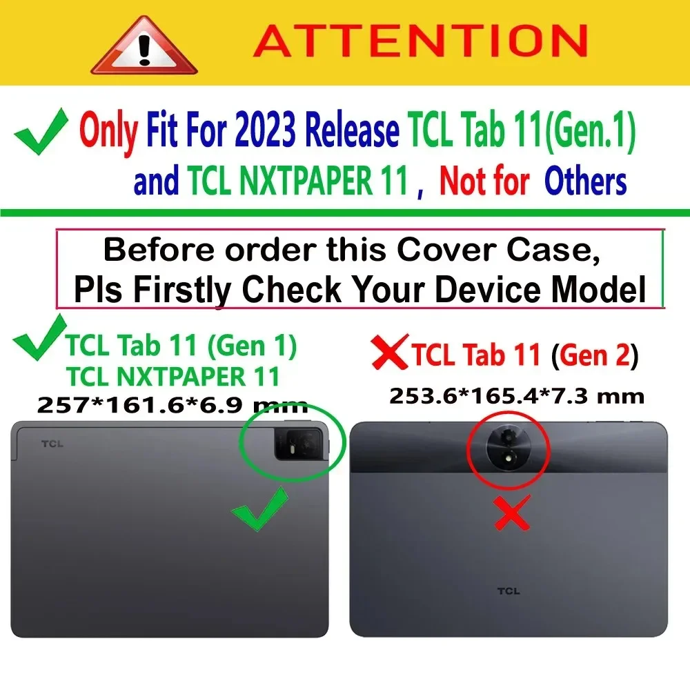 For Funda TCL Nxtpaper Tab 11 Smart Tablet Case 9466X 9166G Tri-Folded Stand Magnetic Cover with Hard Back Shell