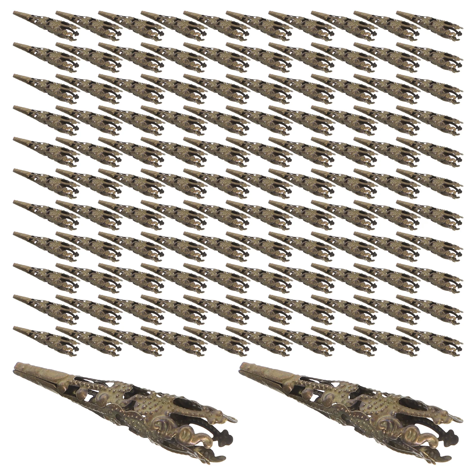 

100pcs Long Trumpet Shape 5 petal Iron Bead Cones Jewelry Ball Caps for Earrings Necklaces Flower Making Focus Beads Design