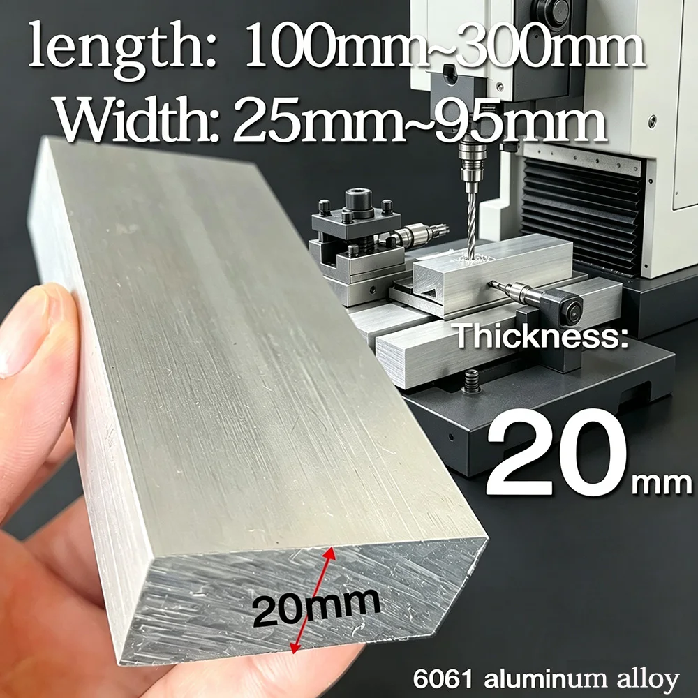 

6061High quality aluminum alloy sheet, thickness: 20mm, width: 25-95mm, length: 100-300mm, widely used for your selection