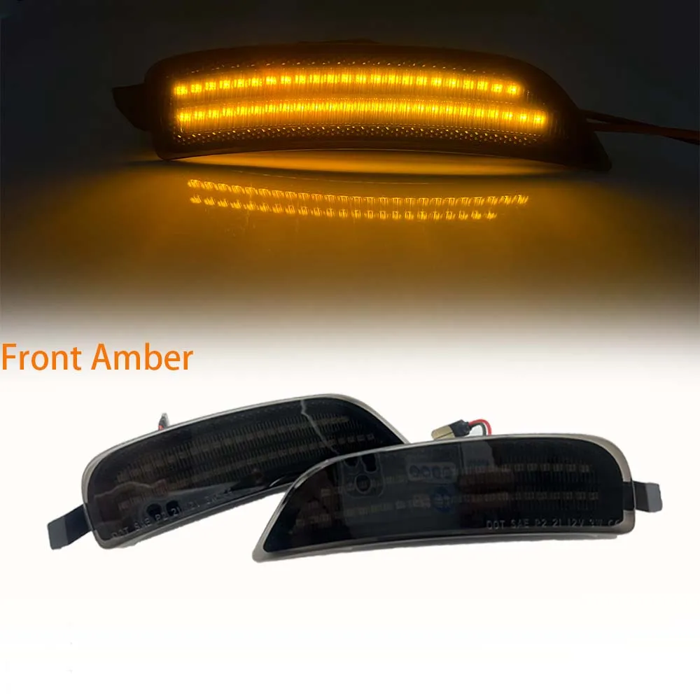 For Mazda Miata MX5 ND 2016-2020 LED Front Amber Side Marker Fender Reflector Bumper Turn Signal Light Mazda ND Canbus Black 2PC