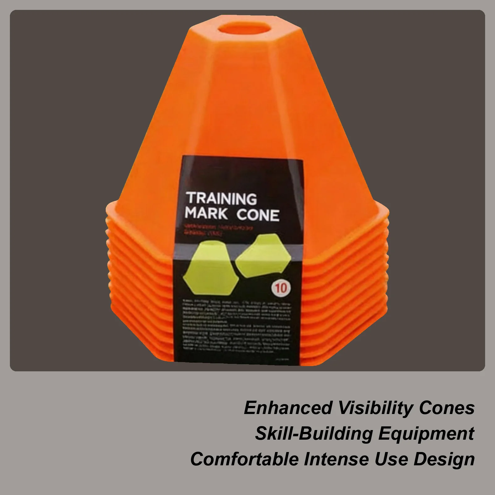 

10 шт. футбольные конусы, всепогодные тренировочные конусы для ловкости высокой видимости для спортивных тренеров, тренировок по катанию на коньках, конусы для полевых маркеров
