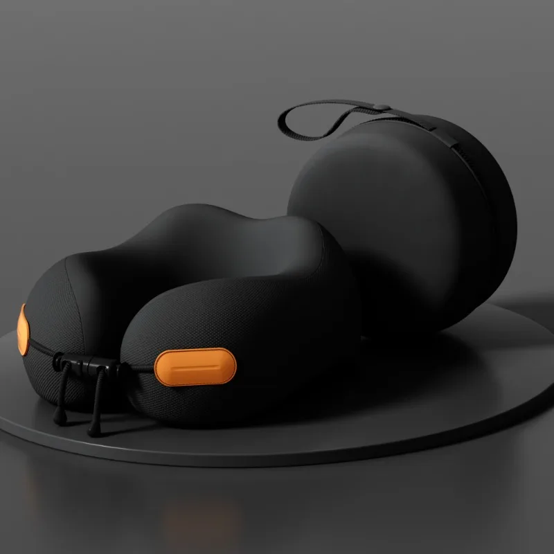 低反発ネックピロー トラベルピロー 持ち運び可能なU字型枕 飛行機やオフィス、自宅での快適なサポートに