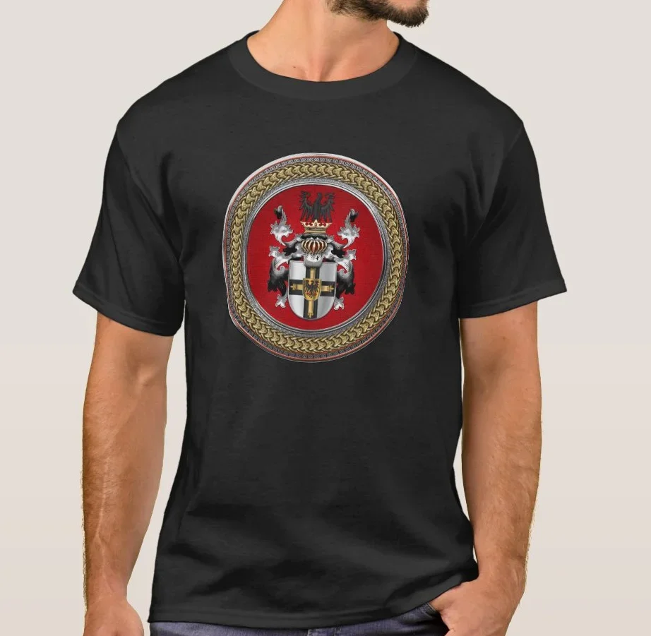 German House of Saint Mary in Jerusalem Teutonic Order Coat of Arms T-Shirt 100% Cotton O-Neck Short Sleeve Casual Mens T-shirt