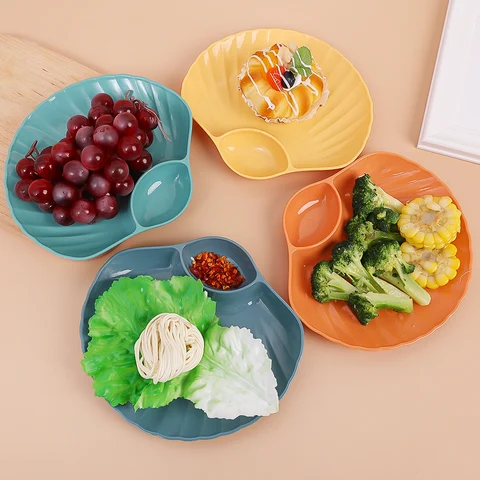 Пластиковая тарелка для пельменей с дисками из уксуса. Блюда для суши на завтрак, закуска из сухофруктов. Блюдо для плевания костей из ракушек. топ 6 тарелка с крышкой - №4