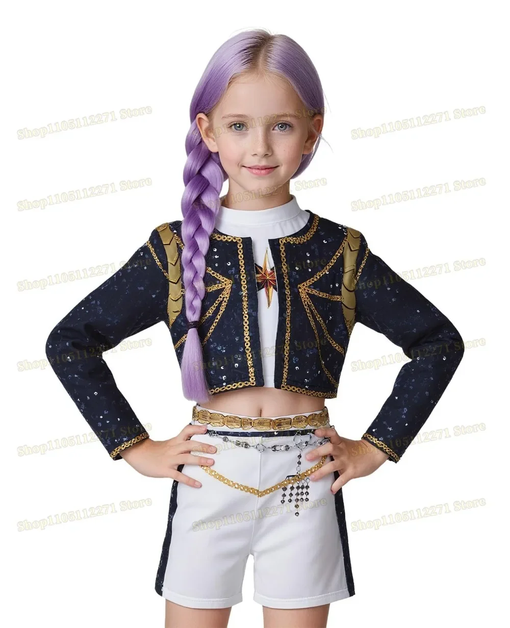 

Girls Uniform Cosplay Costume, New Kids K-Pop Demon Hunters Mira Rumi Zoey 3D Printed Fancy Dress for Halloween Party Suits