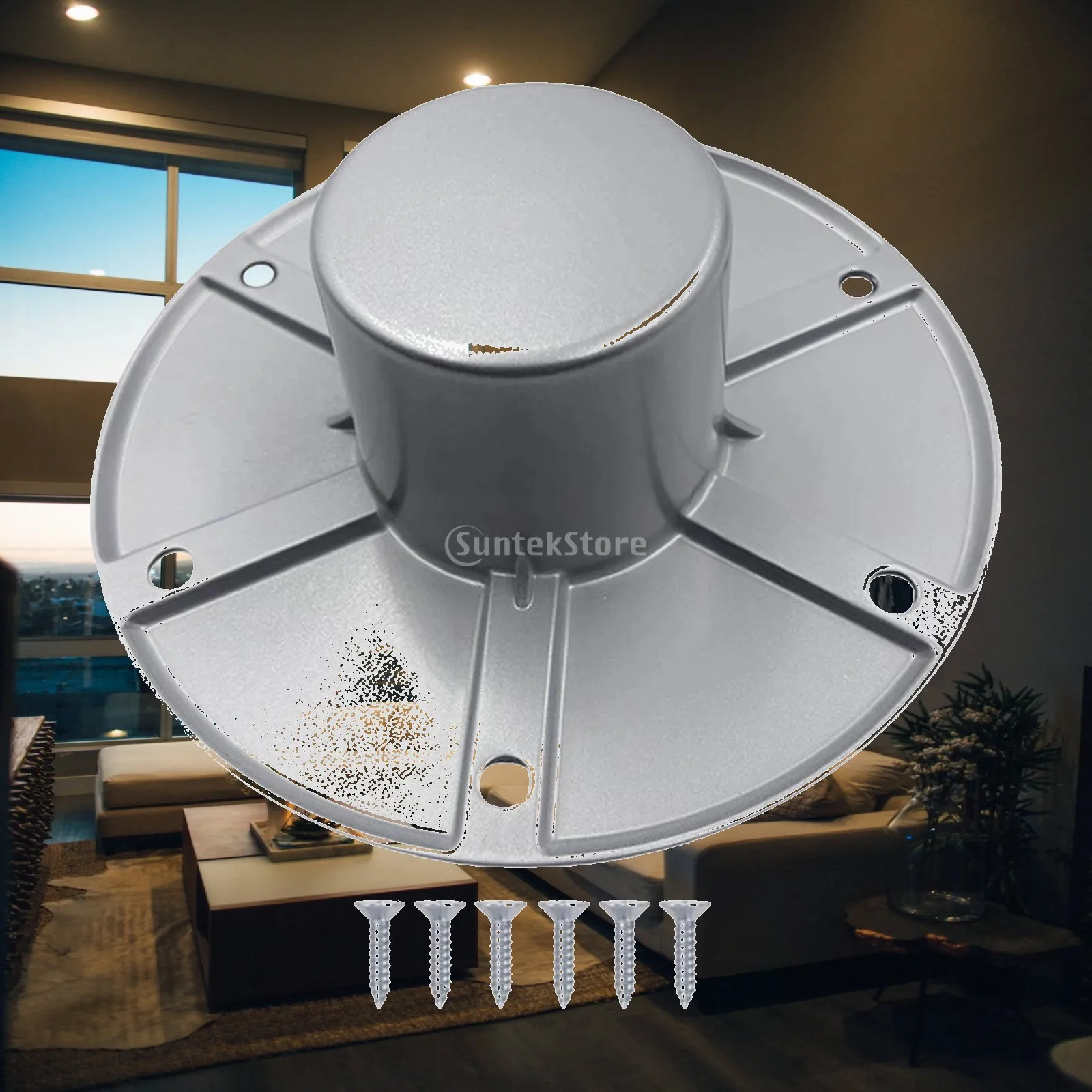 Heavy Duty Aluminum RV Table and Floor Mount Base Round Flush Leg Plate for Marine Trailer Furniture