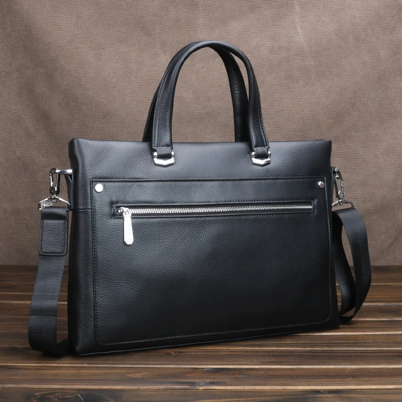 

Genuine Leather Handbag for Men Top Layer Cowhide Busin Bag oulder Crossbody Cuter Bag Soft Handle Large Size 4 Inch