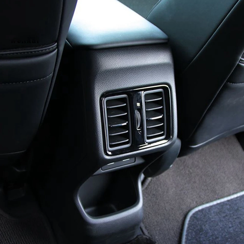 L96A For Honda Vezel HR-V HRV 2021 2022 Interior Car Matte Silver Rear Seat Air Conditioning Vent Cover Trim Decoration - view 3