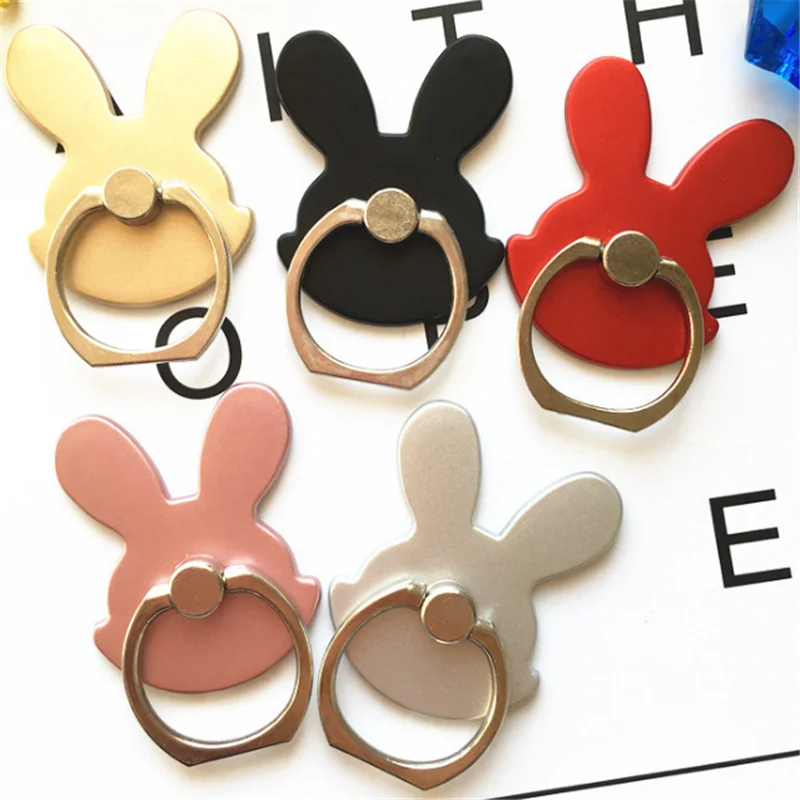 Reusable Animal Rabbit Finger Ring Smartphone Phone Stand Holder Mobile Phone Holder Stand For iPhone iPad Huawei All Phone