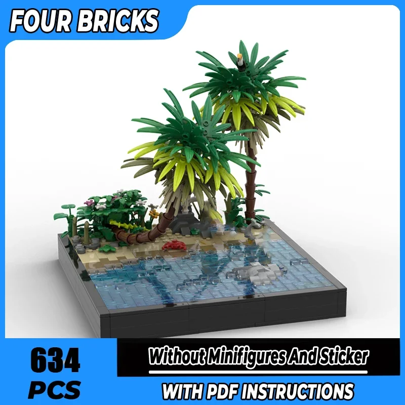 Moc Bausteine tropischen strand Technologie Modulare Ziegel Modell Geschenke Weihnachten Spielzeug DIY Sets Montage