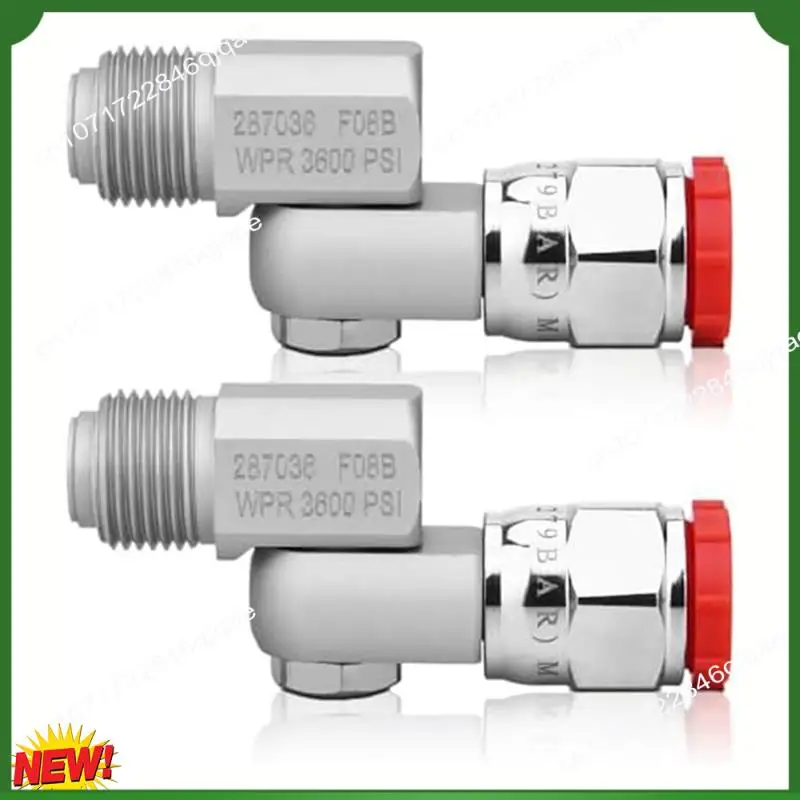 A48I Airless Paint Spray Gunswivel Joint Compatible With 235486 7/8 Inch 300° Rotation Silver Metal 2 PCS