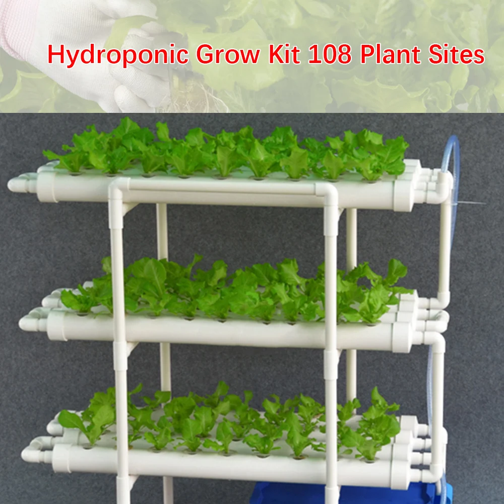 Hydro ponic Grow Kit 108 Pflanzenst andorte 3-lagiges Pflanzengemüse-Tool-Kit 90 Pflanzenst andorte 3-lagiges Pflanzen-Grow-Kit