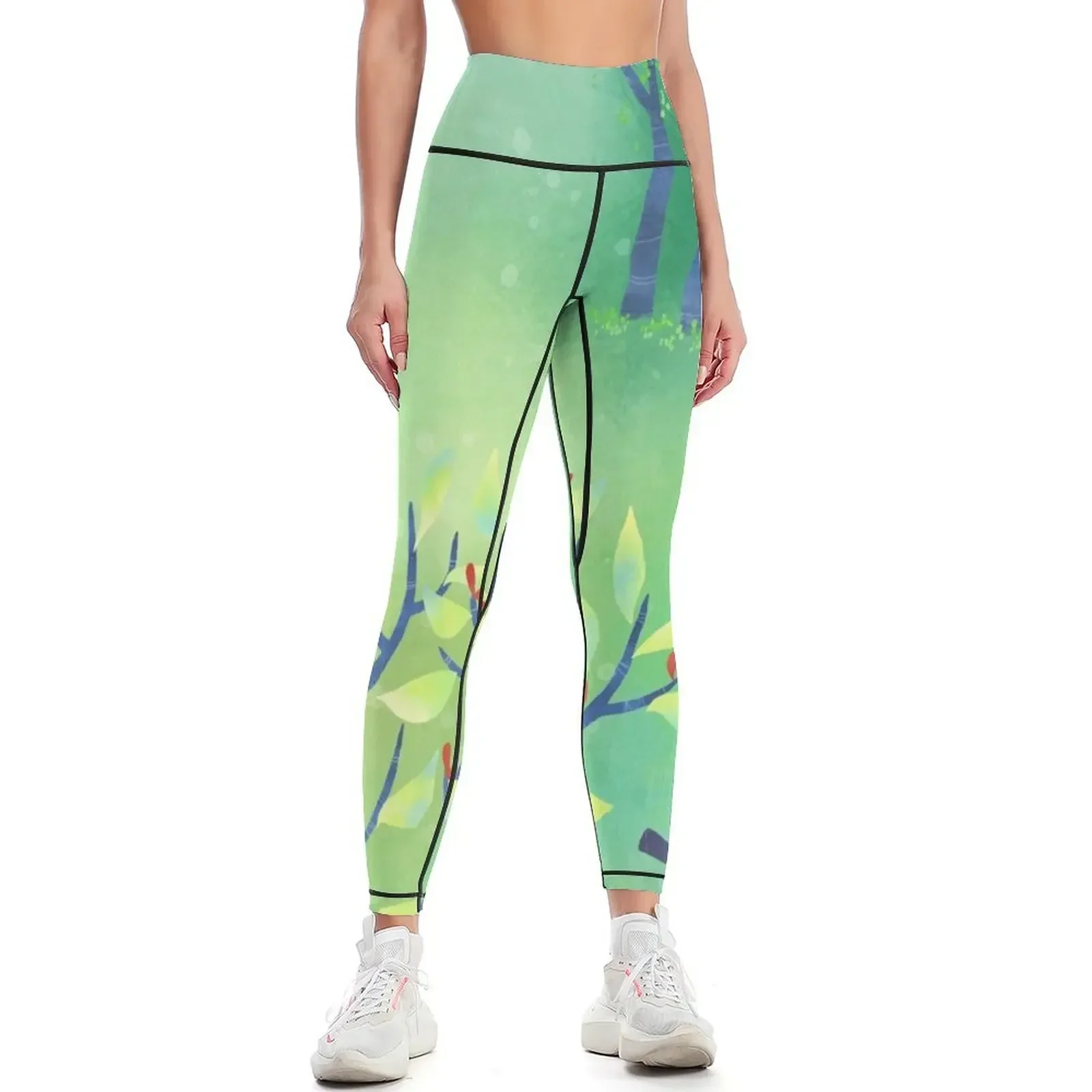 

April Landscape Leggings harem pants gym wear Fitness clothing legings for fitness Womens Leggings