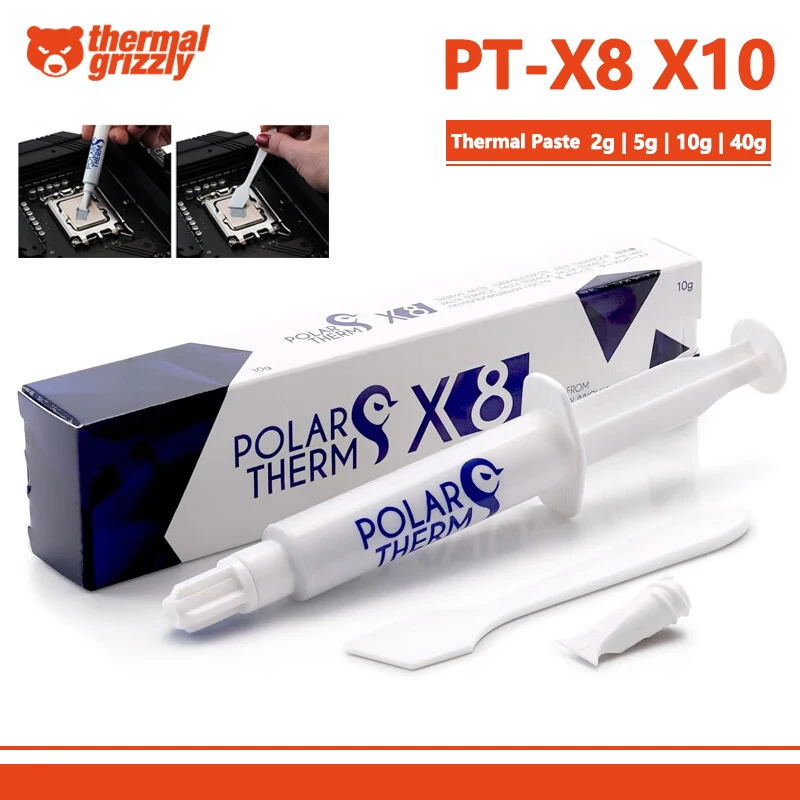 

Thermal Grizzly PT-X8 X10 Термопаста Polartherm X-8 GPU CPU Compound Силиконовая смазка 2 г 5 г 10 г 40 г