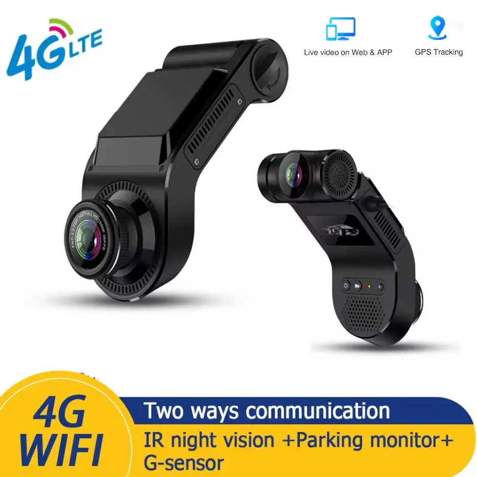 

4G Dual Lens Dash Cam Parking Monitor HD 720P Car DVR APP Remote Monitor Driving Recorder Loop Recording With WiFi GPS G-Sensor