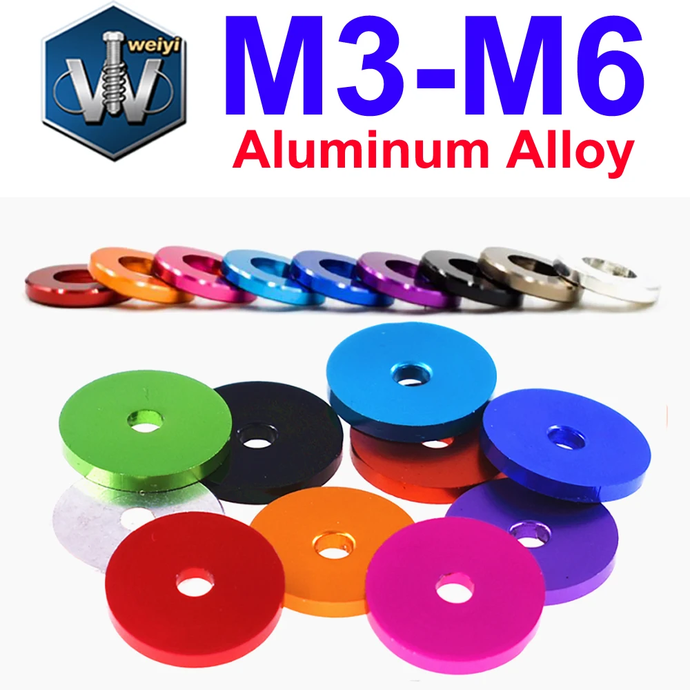 Weiyi M3 M4 M5 M6 M8 rondelles plates en alliage d'aluminium tailles assorties joints pour pièces de voiture RC épaissir joints unis accessoires