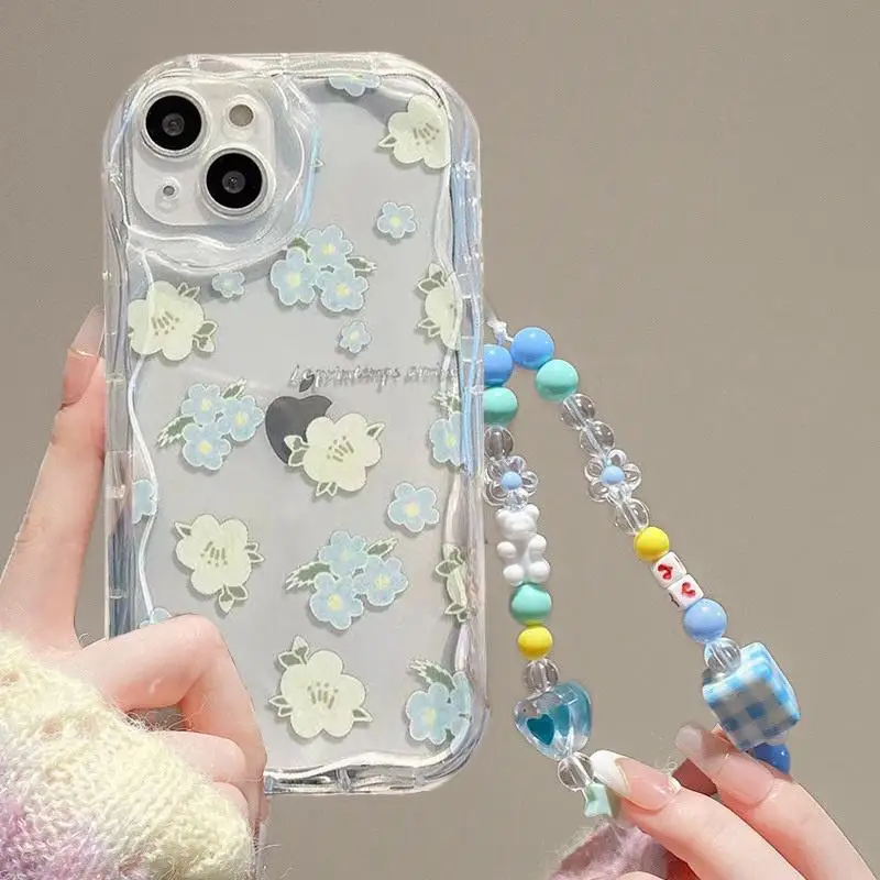 سلسلة هاتف باللون الأزرق ، غطاء لهاتف شاومي ريدمي نوت 13 برو 5G 12 4G 8 11 10 13 Pro Plus 12S Redmi 12 13C 12C 9A 9 A1 A2 A3