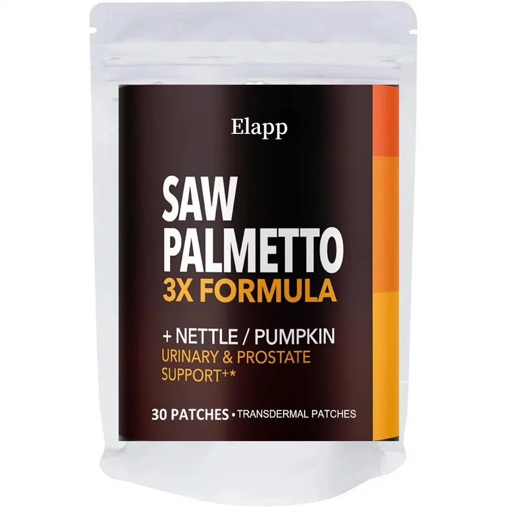 Saw PalmettoTransdermal Patches Stinging Nettle Pumpkin Seed Extract Urinary Health Prostate Support for Men's Health 30 Patches