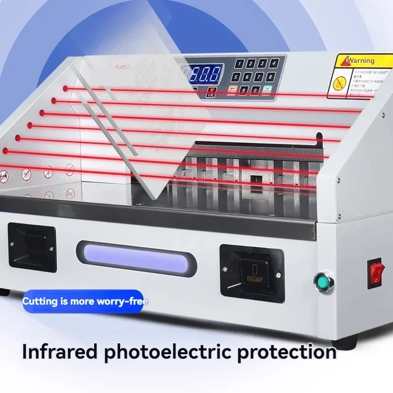 A3-format CNC automatic paper cutter (E330S upgraded electric model), maximum cutting thickness 40mm.
