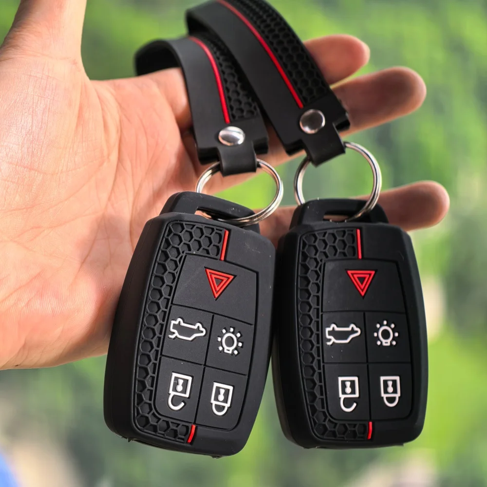 Silicone Key Case Fob For Volvo XC90 C70 S60 D5 V50 S40 C30 Keyless Remote Key Cover Shell Skin Holder Keychain