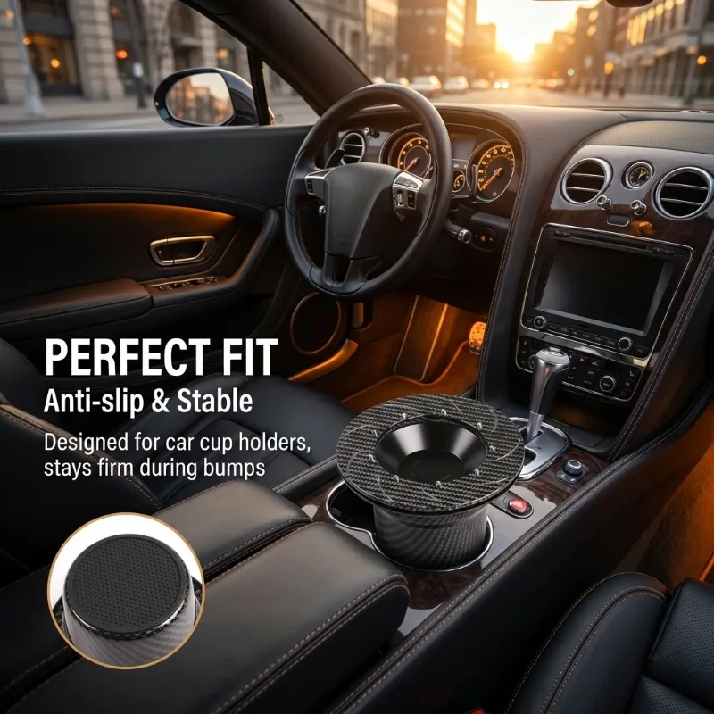 Car Ashtray Real Carbon Fiber Luxury Brake Disc Ashtray New Chinese Style Living Room Bedroom Universal