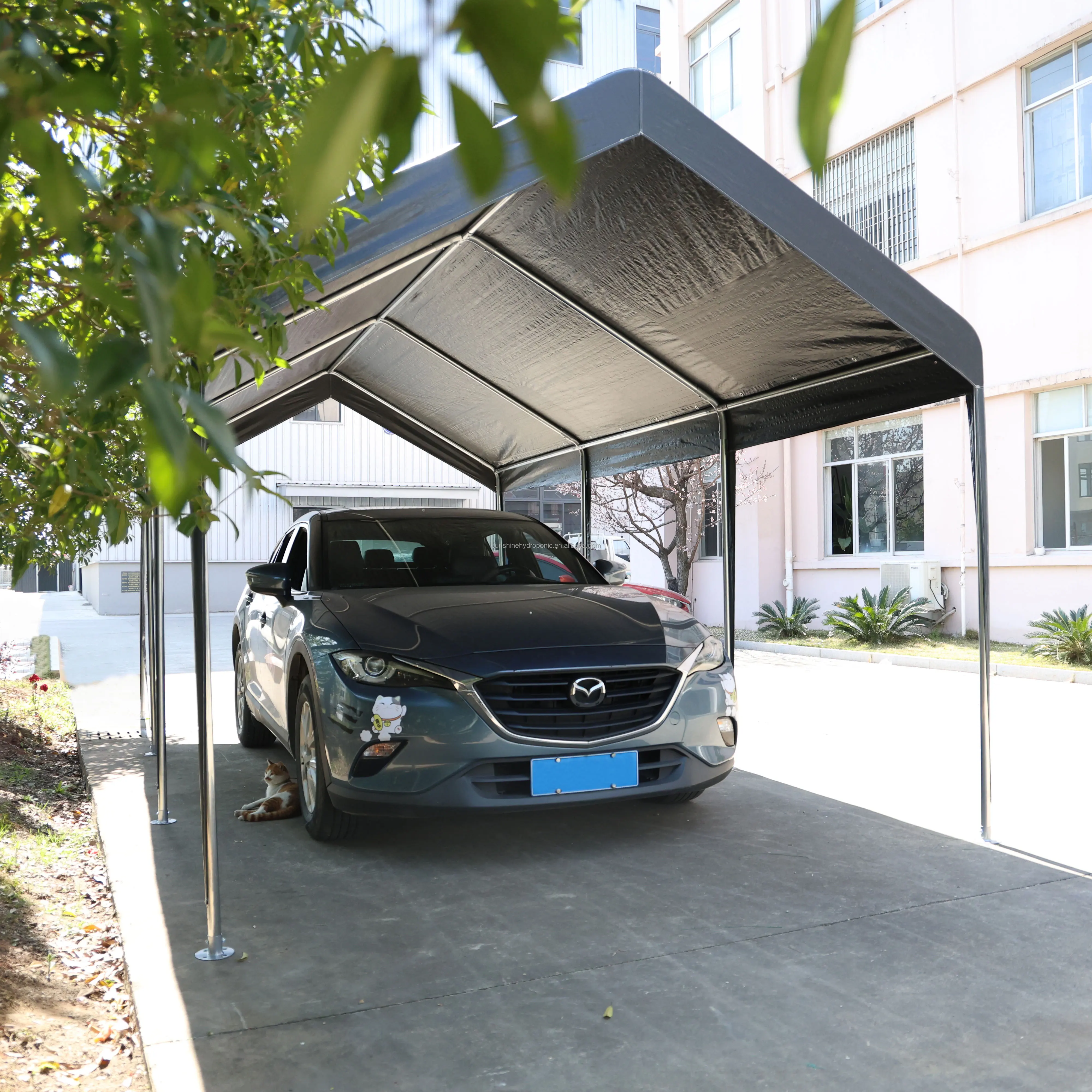 PE Carport Steel Structure Car Shed Garage Heavy Duty Metal Party Gazebo Tent