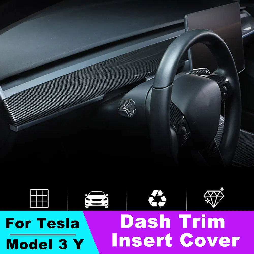 

For Tesla Model 3/Y 2016-2023 ABS Mid-Console Split set Dash Trim insert Cover Accessori Dashboard Decor Panel Sticker