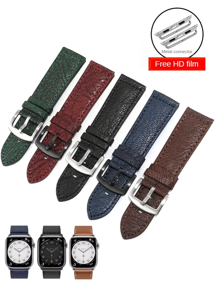 

Leather Watchband Substitute Series 9/watch 8/7/6/5 SE Ultra2 Flat Interface Sheepskin Watch Strap With 38/40/41/42/44/45/49mm.