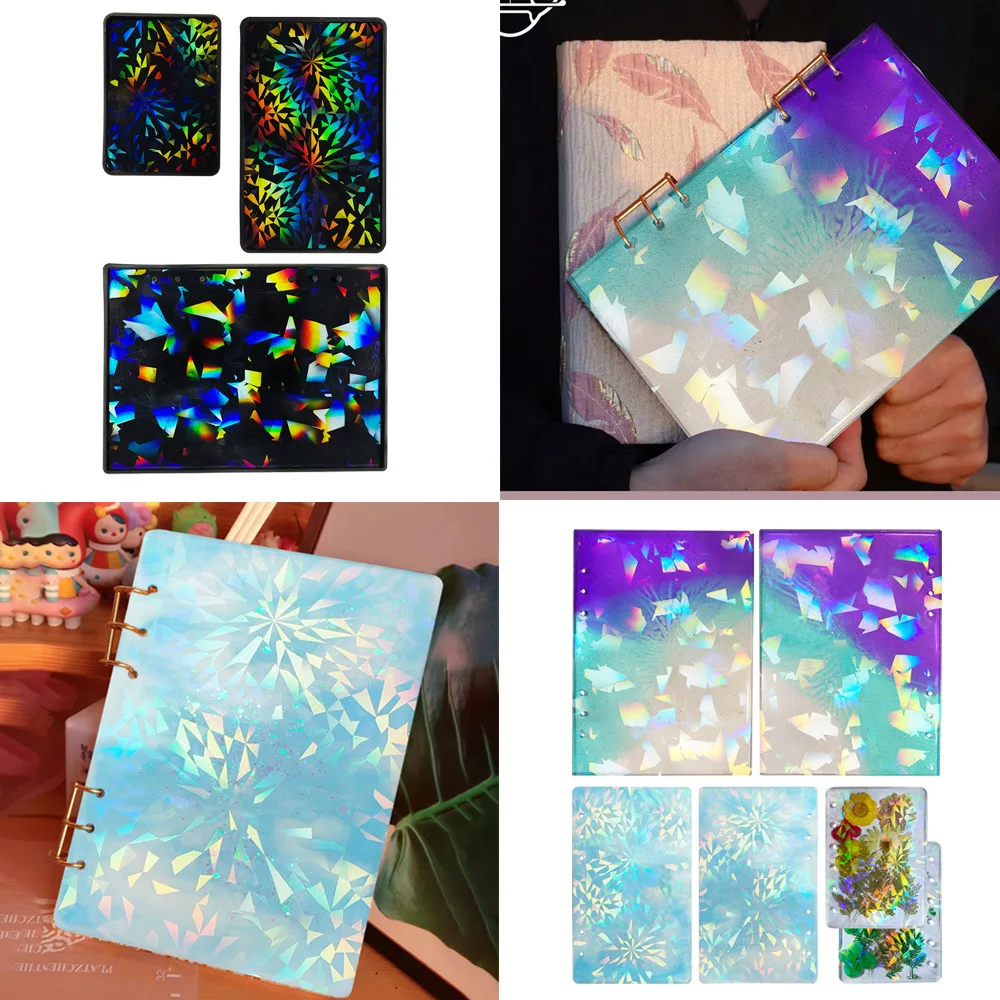 Holographic Notebook Mold Transparent Book UV Mold Epoxy Resin Casting Molds For DIY Notebook Diary Book Scrapbook A5 A6 A7