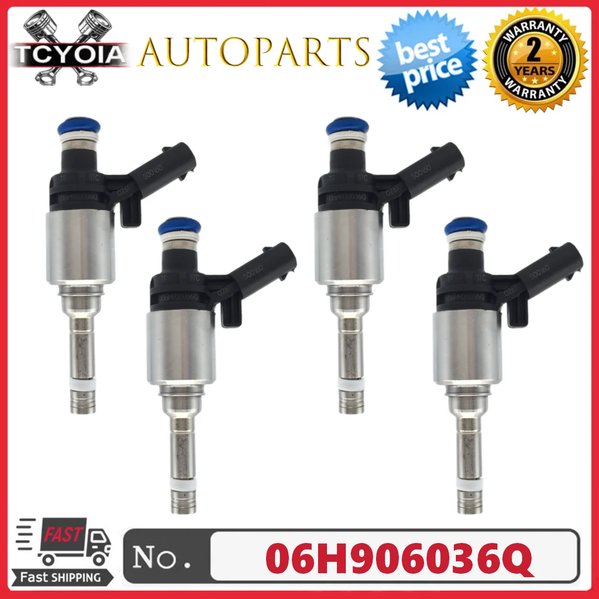 

Новые 4 шт. топливные форсунки 06H906036Q 0261500160 подходят для VW Golf CC AUDI A3 A4 A5 1.8T