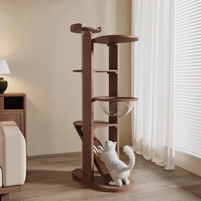 Solid wood cat climbing frame household cat nest integrated small apartment does not occupy an area kitten climbing frame cat