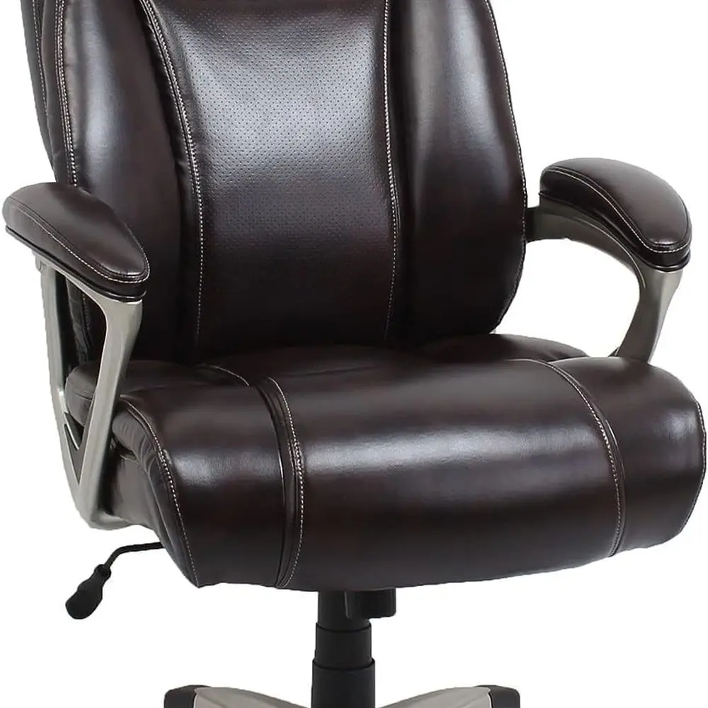 

Офисное кресло для руководителя с поясничной опорой, регулируемая высота, грузоподъемность 350 фунтов, черная оловянная отделка, 28,5 Д x 30,25 Ш x 47,