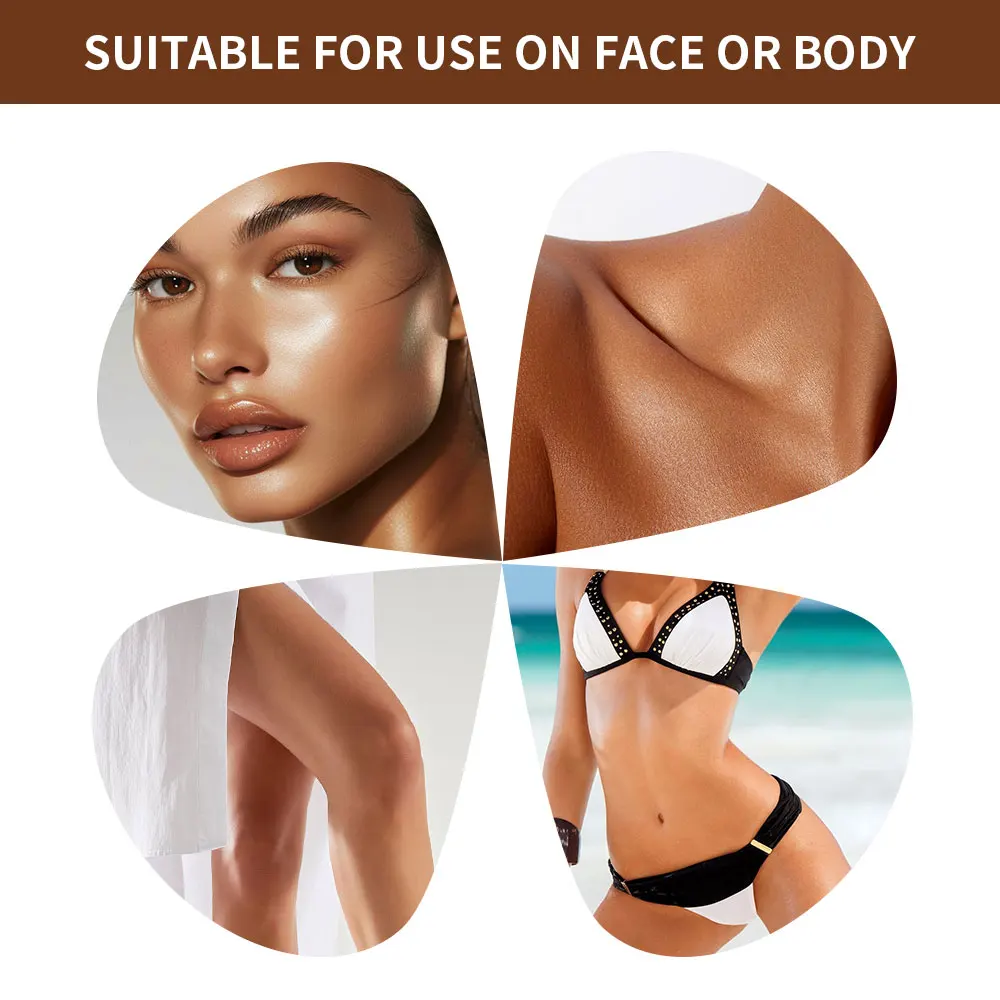 Loción marrón de 100ml, loción para cejas de larga duración, hermosa loción para la piel bronceada, refuerzo de bronceado, maquillaje de coco resistente al agua