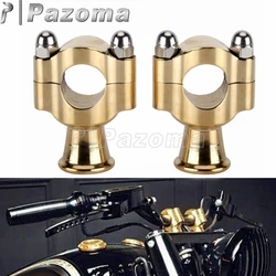 1Pair Universal Motorcycle 25mm Handle Bar Clamp Brass Retro Vintage 1inch Handlebar Risers For Chopper Bobber Cafe Racer Custom