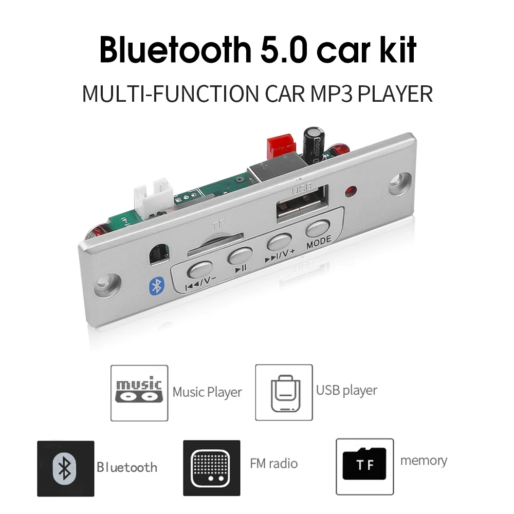 DC 12V Bluetooth 5.0 MP3 Player Decoder Board USB TF Radio AUX Module Car Kit Wireless MP3 Music Player With Remote Control